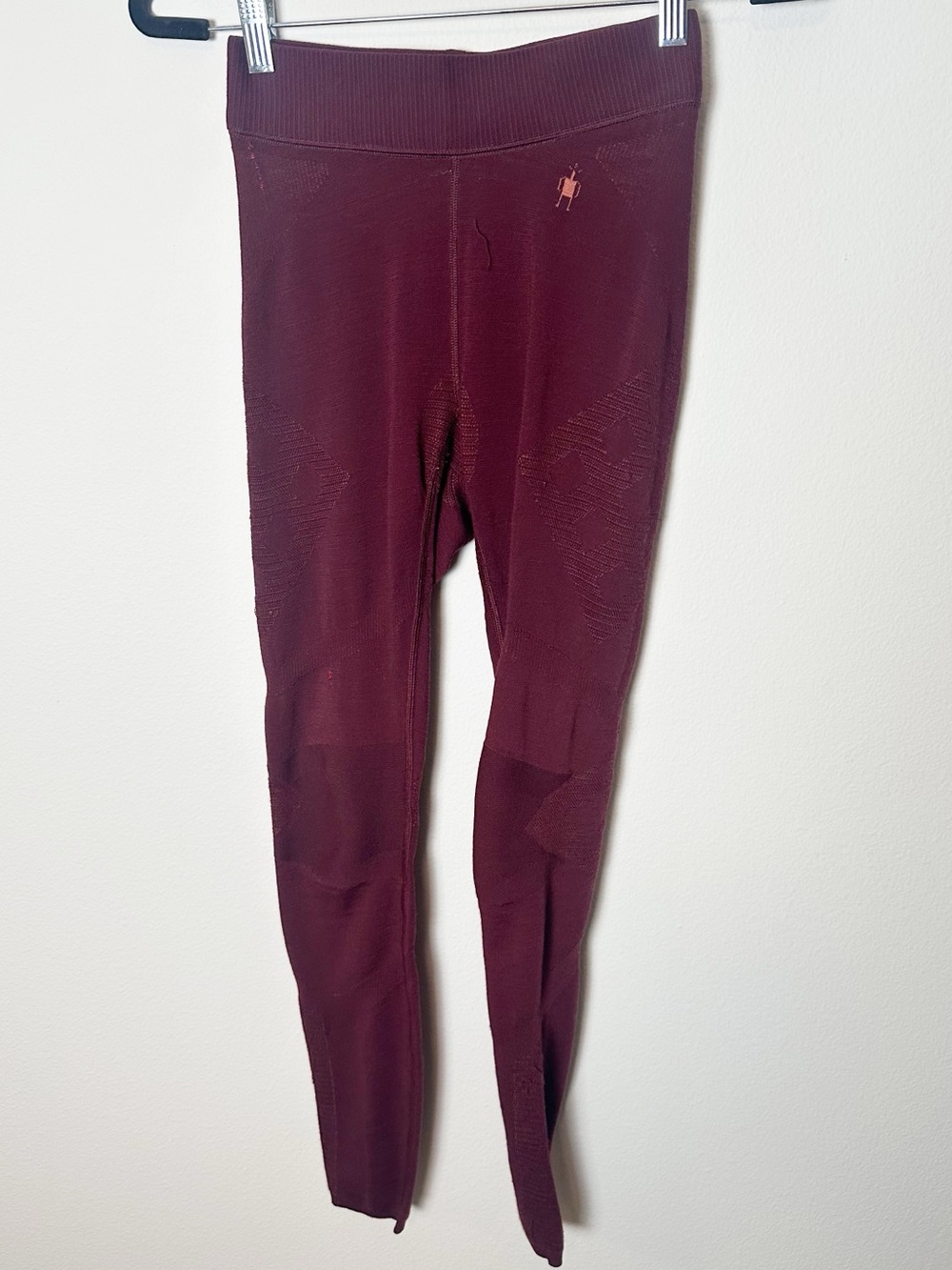 Smartwool Merino Wool Intraknit Legging Base Layer Maroon Red Small - Picture 2 of 9